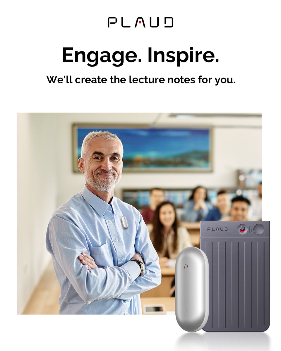Focus on your students and inspire. Let #PLAUD handle every word, so you can truly engage. Now available for 10% off, Aug 5-7: bit.ly/40I38G5

#StudyWithPlaud