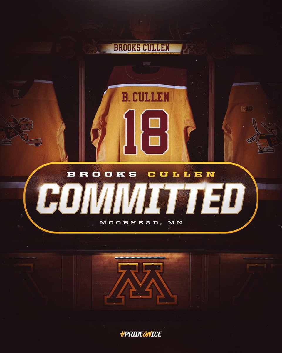I am proud and honored to announce my commitment to play Division 1 hockey at The University of Minnesota. I would like to thank God, my family, teammates, coaches, and everyone else who has helped me get to this point. #gogophs