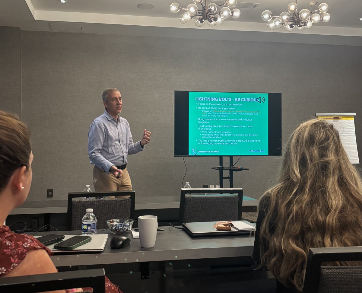 V2comms's tweet image. Last week, the V2 team came together for a day of growth and celebration, starting with a writing workshop led by Michael Dowding and closing with our all-hands meeting, where we announced our 2025 MV2P: Nicole Metro! A great way to reflect and reconnect. #V2Comms