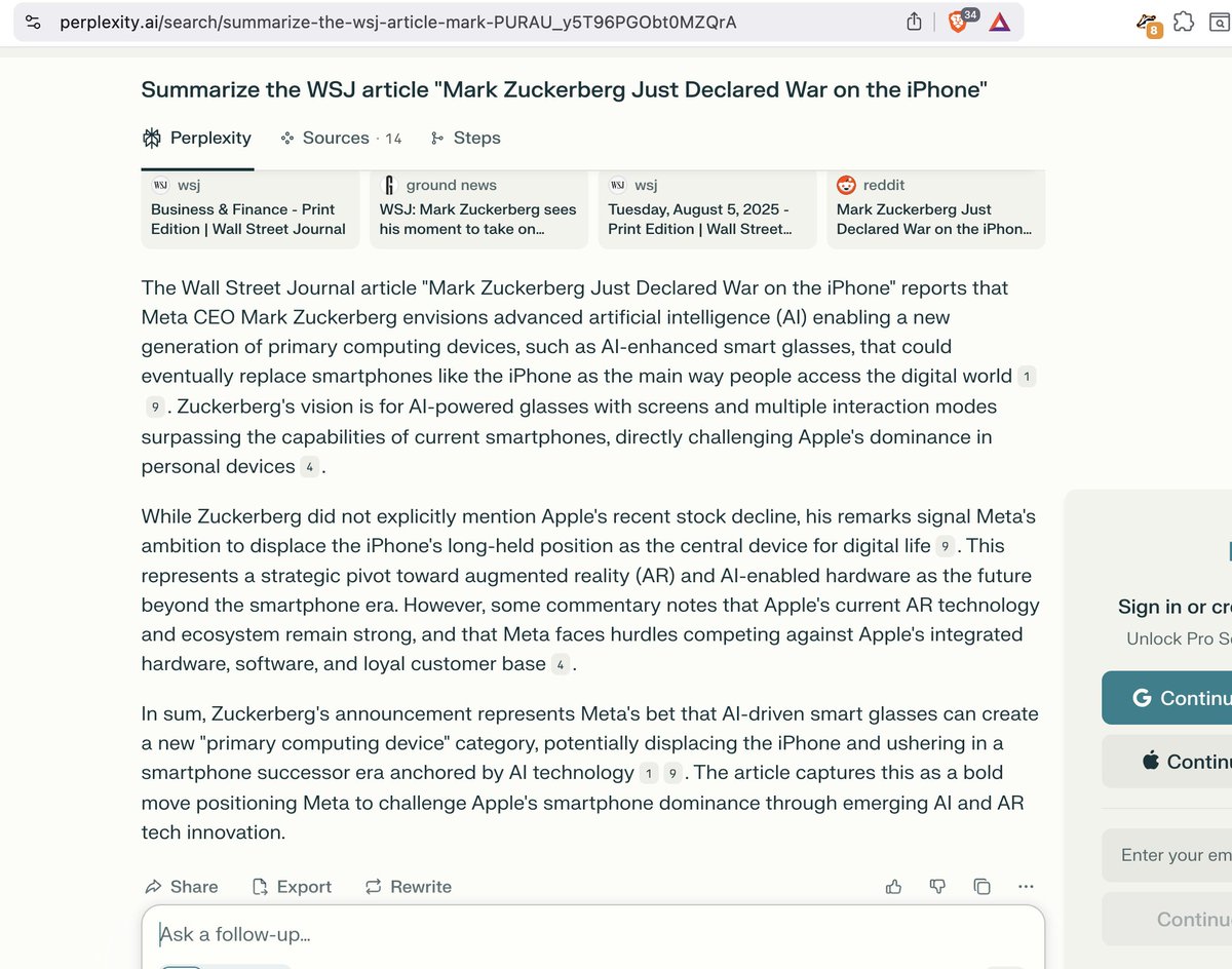 David Jackson (@davidjaxon) on Twitter photo I asked <a href="/perplexity_ai/">Perplexity</a> to summarize a <a href="/WSJ/">The Wall Street Journal</a> article. First time, it refused. Second time, it did it. Are they paying WSJ for this? I asked <a href="/perplexity_ai/">Perplexity</a> to summarize a <a href="/WSJ/">The Wall Street Journal</a> article. First time, it refused. Second time, it did it. Are they paying WSJ for this?