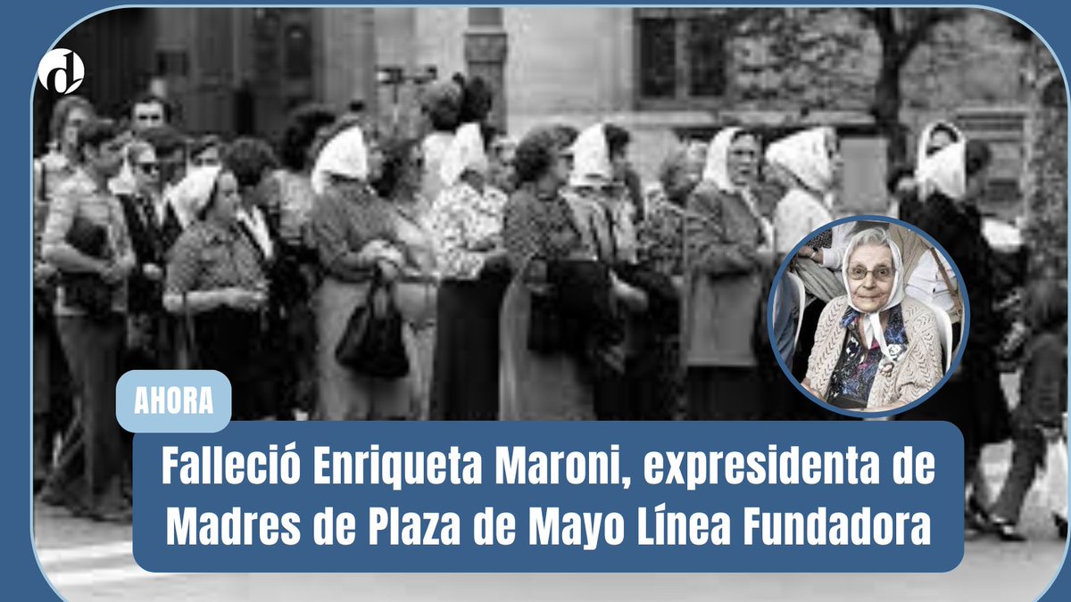 "Tu vida valía mucho, Madre, como mujer, como docente, como militante" 🗣️

Madres de Plaza de Mayo Línea Fundadora despidió a Enriqueta Maroni a través de un comunicado.

La expresidenta de la asociación tenía 98 años.