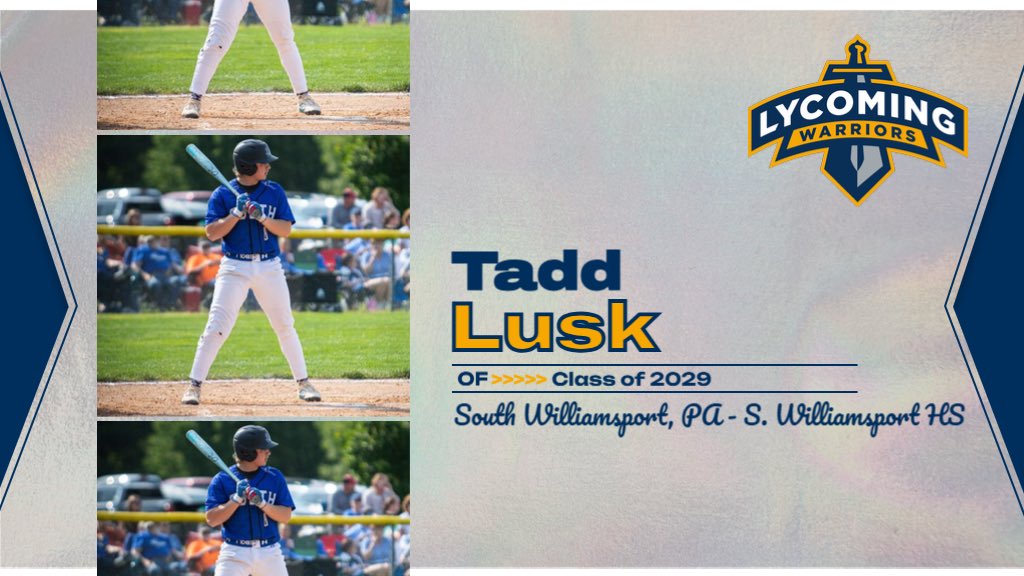 Welcome OF, Tadd Lusk, from South Williamsport, PA, to our 2025 recruiting class! #LycoBase #Wsport