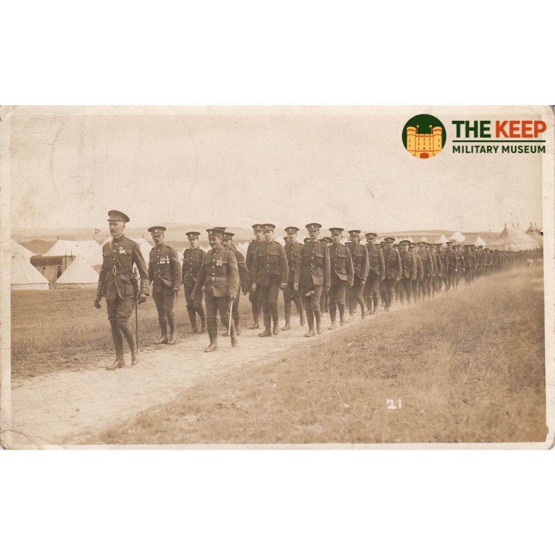 On this day in 1914, the 4th Battalion packed up camp and left for Devonport. Read the full story of their mobilisation in our most recent blog article.

keepmilitarymuseum.org/dorset-territo…

This image shows the 4th Battalion Dorsets at Sling Plantation, Bulford.
DORMM:1961/1448/2