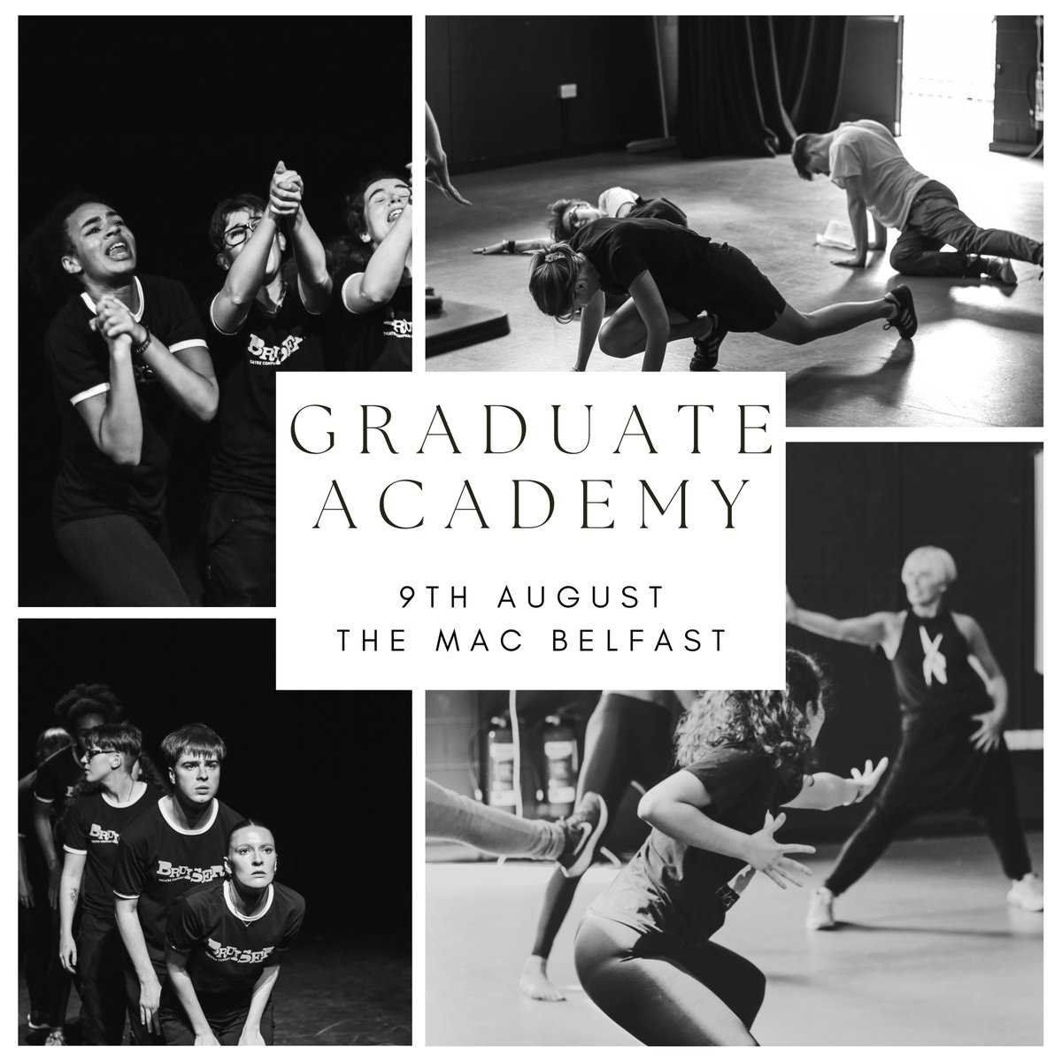 Bruiser Theatre Company (@bruiserni) on Twitter photo CALLING ALL BELFAST ARTISTS
We're set for another fantastic showcase of Bruiser's Graduate Academy this Saturday.
🔹 When? Saturday 9th August, 7:00 PM
🔹 Where? @themacbelfast
🔹 RSVP? Email maeve@bruisertheatrecompany.com
#EmergingArtistsBelfast #ActorShowcase CALLING ALL BELFAST ARTISTS
We're set for another fantastic showcase of Bruiser's Graduate Academy this Saturday.
🔹 When? Saturday 9th August, 7:00 PM
🔹 Where? @themacbelfast
🔹 RSVP? Email maeve@bruisertheatrecompany.com
#EmergingArtistsBelfast #ActorShowcase