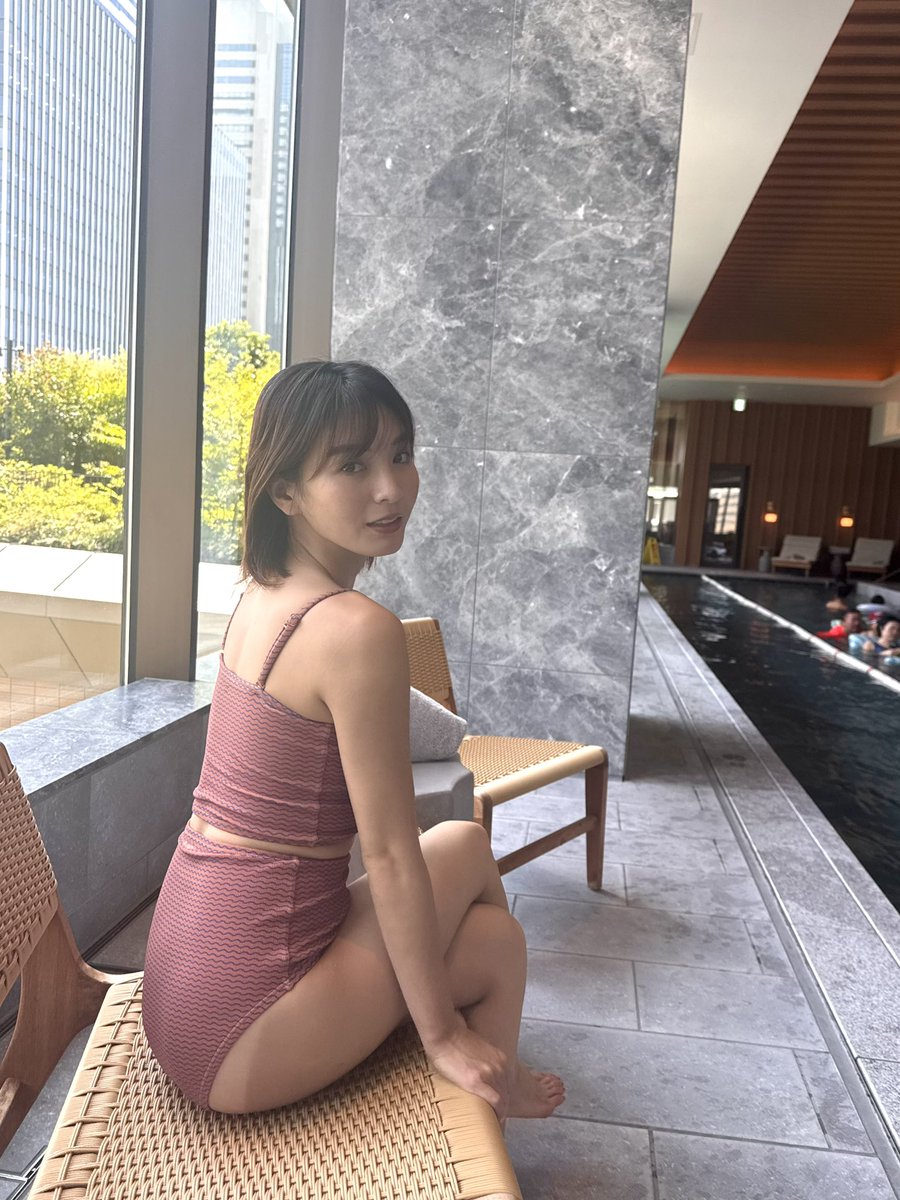 ⭐︎ほのか⭐︎ 先日のプールにて。 室内だから日焼けを気にしなくて 入れるのうれしい