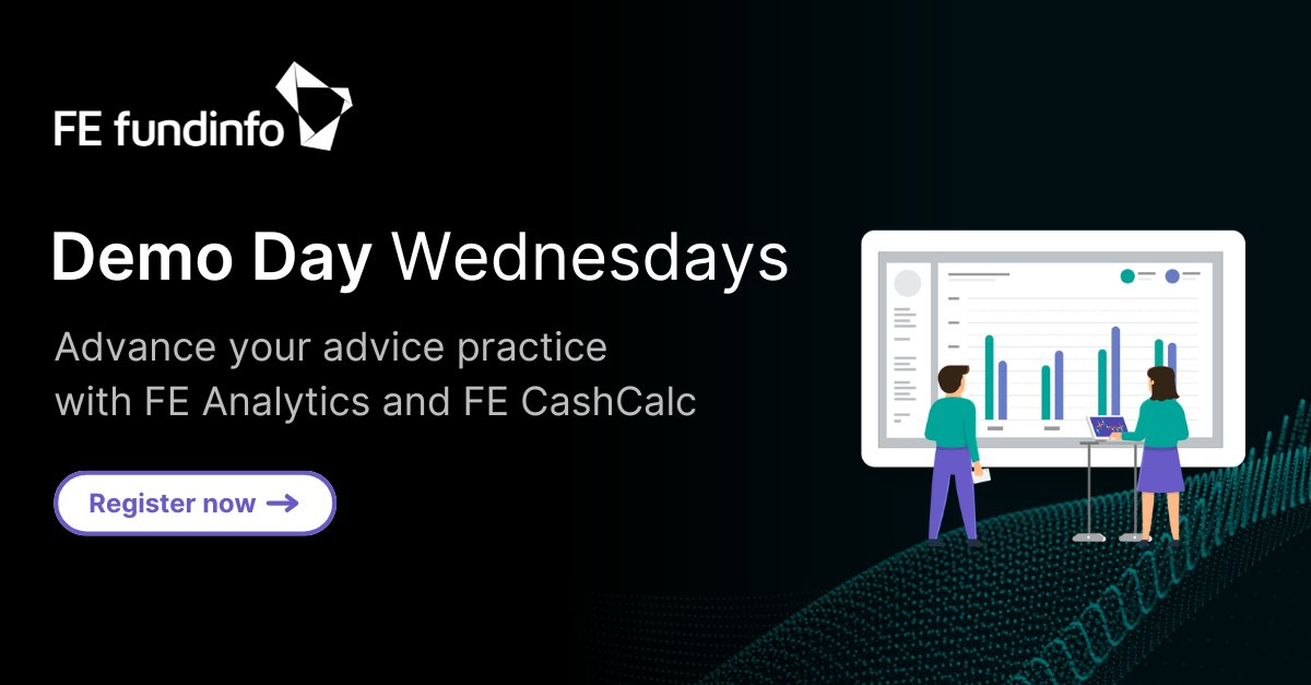 📢 Join us for Demo Day Wednesdays!

Live weekly demos of key tools for financial advisers, wealth managers and paraplanners — including FE Analytics and FE CashCalc.

➡️ Register now: hubs.ly/Q03Bk63V0

#DemoDayWednesdays #FEAnalytics #FECashCalc #FinancialAdvisers
