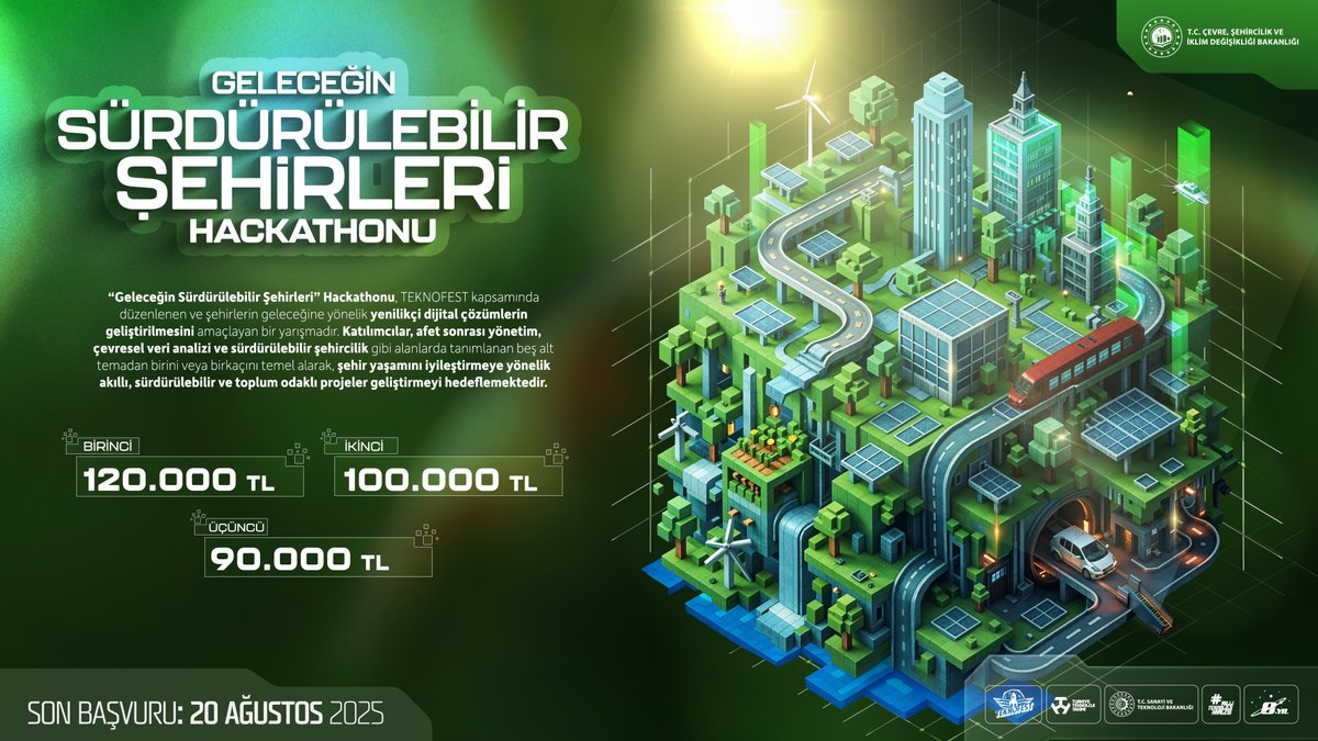 ✦ Geleceğin Sürdürülebilir Şehirleri Hackathonu 🌍🏙️

Akıllı ve sürdürülebilir şehirler, dijital çözümler! 🚀

Bu yıl ilk kez düzenlenecek yarışmamızda şehirlerin geleceğini şekillendirecek projeler geliştirmek için Hemen Başvur! 🌱

🗓 Son Başvuru: 20 Ağustos 
👉