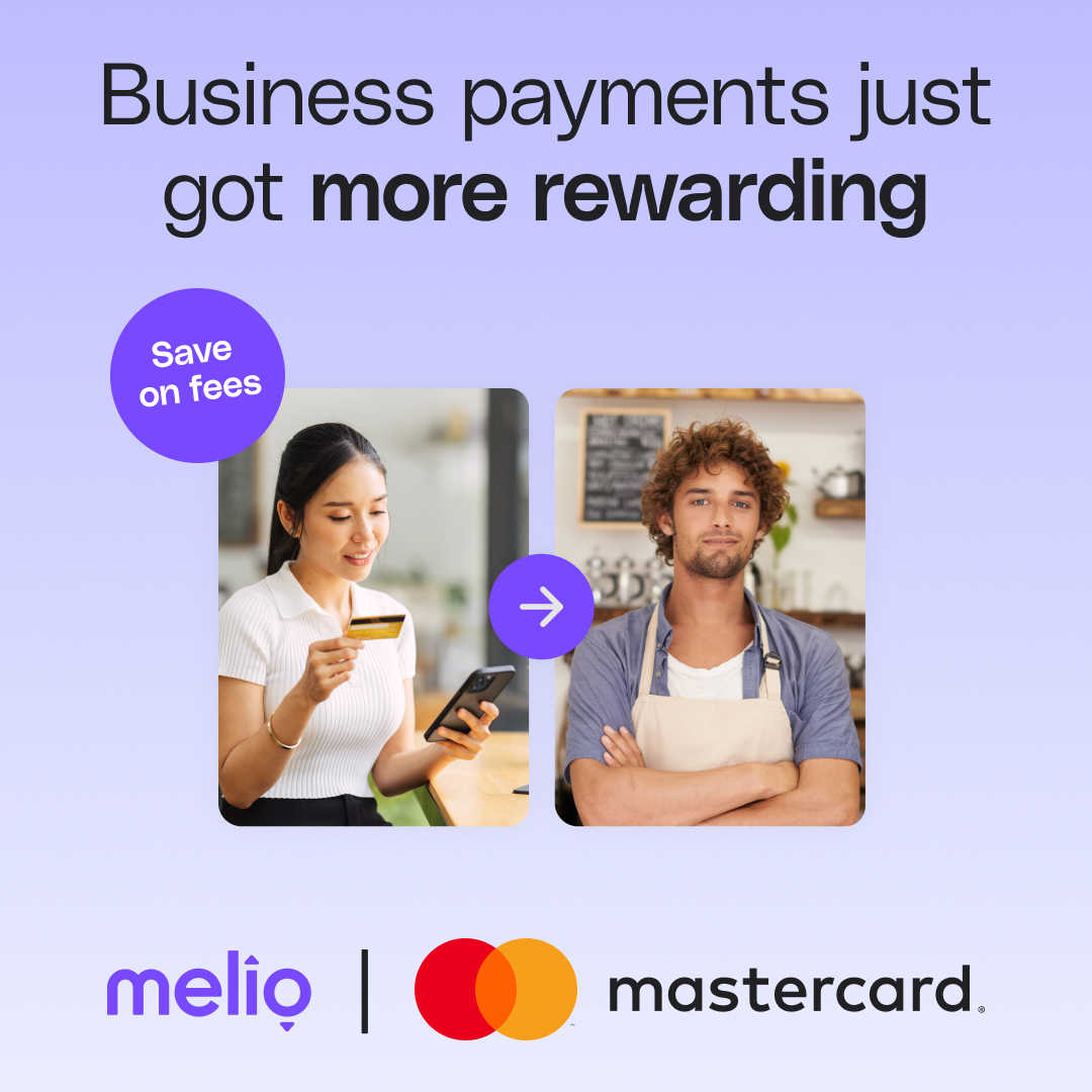 Use your eligible Mastercard with Melio and save up to $100 in fee credits automatically.
Pay vendors who don't even accept cards. Boost your cash flow. Earn rewards. Celebrate.
Business payments via Melio just got a rewarding upgrade. Learn more: go.meliopayments.com/mastercard-pro…