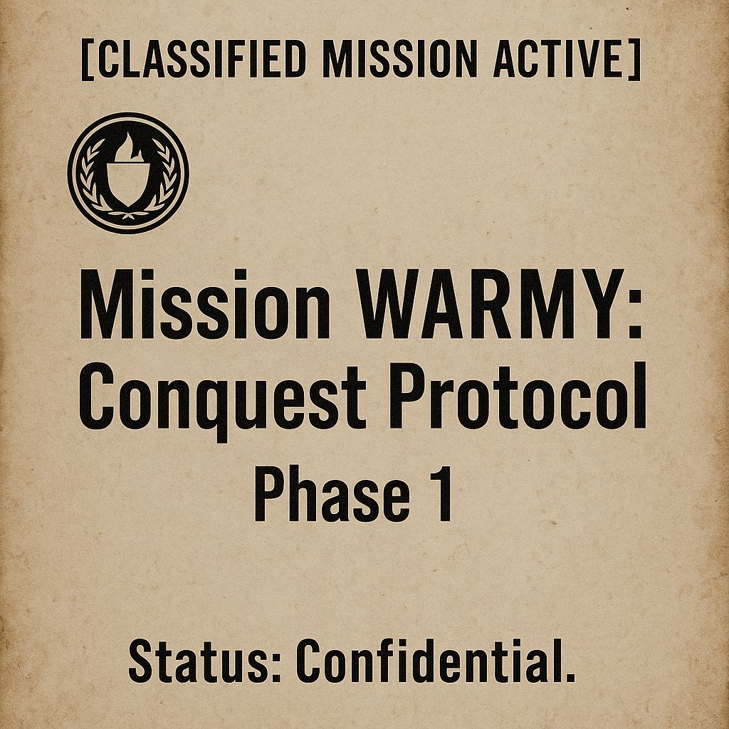 A Private OP is underway. 
Only those aligned will discover. 
🛡️ Conquer quietly. 
🤫 No noise. No leaks. 
Fall in line or Fall behind. 
#WarmyToken #WarmyArmy #WorldApp #WorldchainArmy