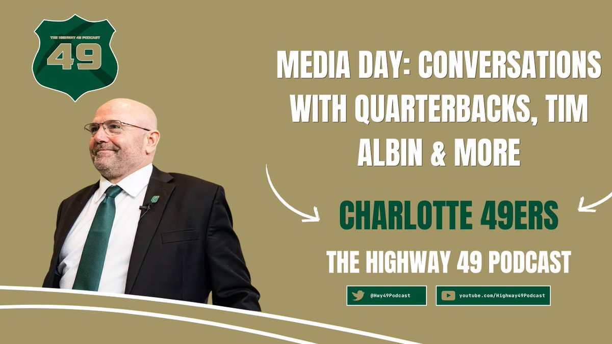 Hunter Bailey (@hunter_bailey45) on Twitter photo Episode 113 of the <a href="/Hwy49Podcast/">Highway 49 Podcast</a>!
We talked:
-Health & offensive strengths with Tim Albin
-Getting to know the QBs
-Bringing Ohio defensive success to Charlotte & much more
YT: bit.ly/4lVNKyg
Spotify: bit.ly/47gvHhL
Apple: bit.ly/4md5kxK Episode 113 of the <a href="/Hwy49Podcast/">Highway 49 Podcast</a>!
We talked:
-Health & offensive strengths with Tim Albin
-Getting to know the QBs
-Bringing Ohio defensive success to Charlotte & much more
YT: bit.ly/4lVNKyg
Spotify: bit.ly/47gvHhL
Apple: bit.ly/4md5kxK