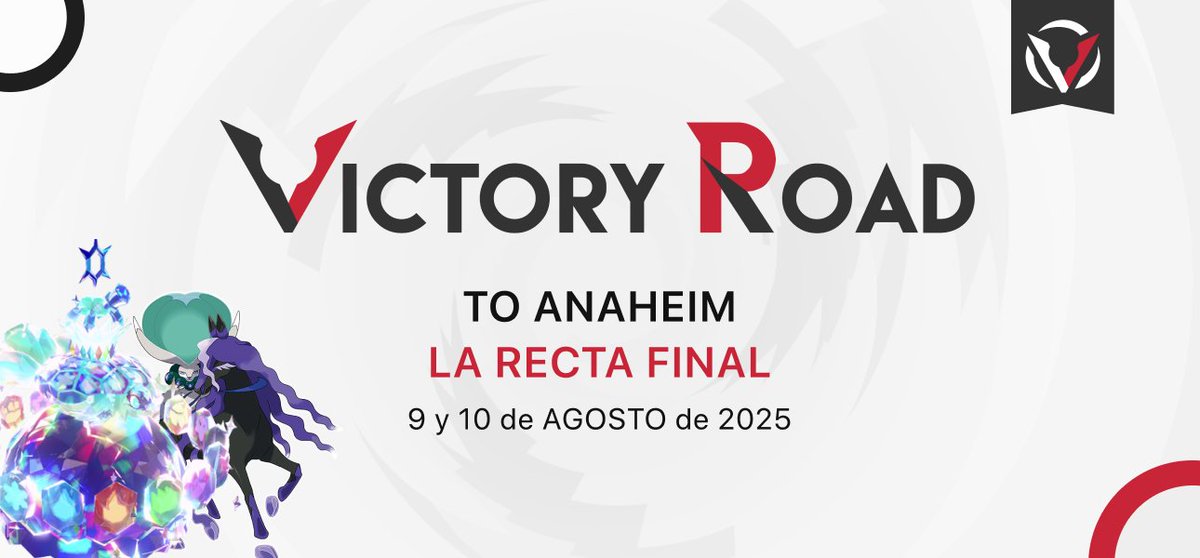 ¡Apúntate a La Recta Final, el último torneo antes del Mundial en Anaheim, con 820 $ extra de premios! 🤑🚀 #PokemonVGC

🗓️ 9–10 ago., 15:00 CEST
🎮 Reg. I (VGC)
🎟️ 10 $
🔁 RT: ¡se sortea una entrada gratis!
📖 Info: victoryroad.pro/vr-anaheim-fin…
👉 Inscríbete: battlefy.com/victoryroad/vi…