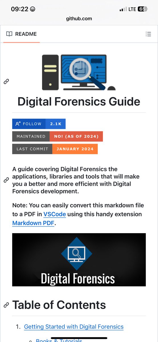 Learn all about Digital Forensics, Computer Forensics, Mobile device Forensics, Network Forensics, and Database Forensics.

github.com/mikeroyal/Digi…
