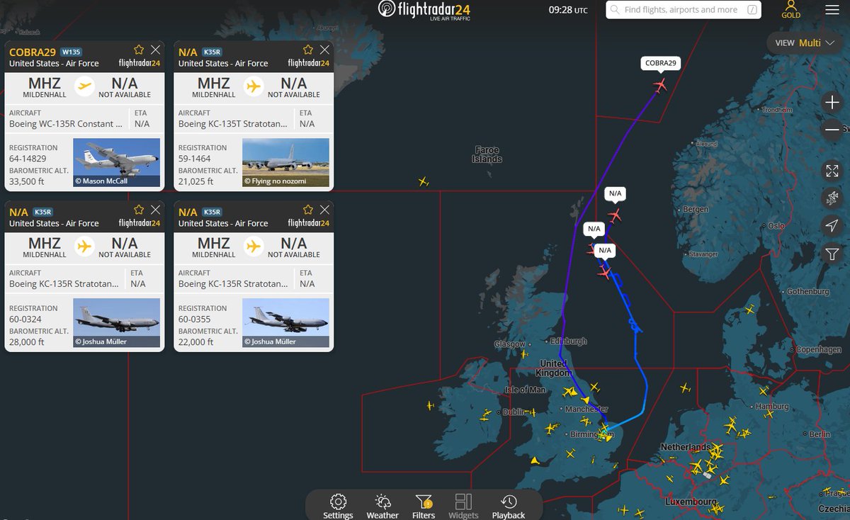 Military Monitoring World (@milmonworld) on Twitter photo USAF WC-135 Constant Phoenix atmospheric collection aircraft (Nuke Sniffer) with tanker support operating from RAF Mildenhall and currently routing along the Norwegian coast likely heading towards the Russian border👀#AvGeek #RadioGeek #MilMonWorld USAF WC-135 Constant Phoenix atmospheric collection aircraft (Nuke Sniffer) with tanker support operating from RAF Mildenhall and currently routing along the Norwegian coast likely heading towards the Russian border👀#AvGeek #RadioGeek #MilMonWorld