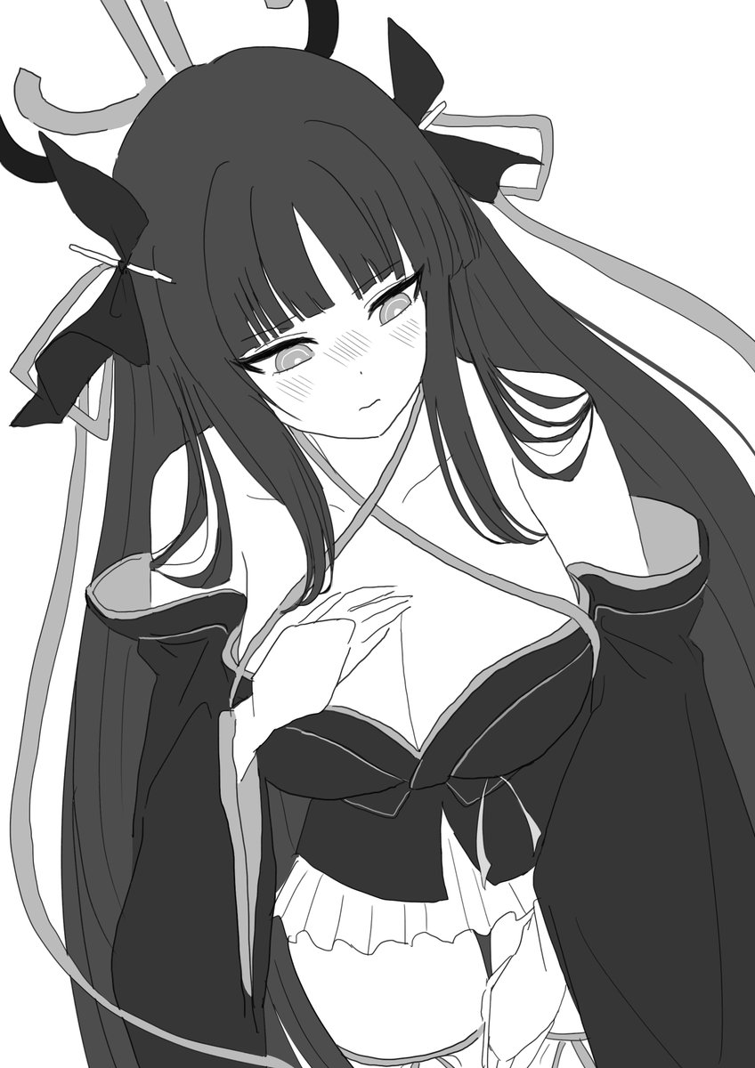 【Skeb】
「「機巧少女は傷つかない」の「夜々」のコス服を着て、胸と太ももの露出度が気になっていて、恥ずかしいと思う姿のリオ会長」