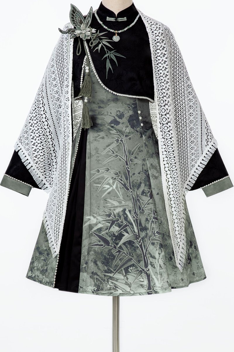 🎋🖤 墨影に咲くチャイナドレス🖤🎋