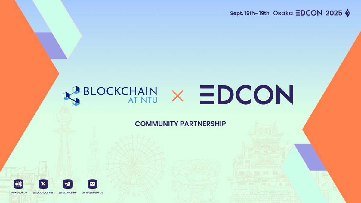 EDCON (@edcon_official) on Twitter photo We are thrilled to announce our partnership with
<a href="/NTUBlockchain/">Blockchain at NTU</a> as Community Partner.
More University student blockchain communities are joining us, and the future belongs to the younger generations!
Who else wants to join✋ dm is open😉
Event Details:
Date 📅: We are thrilled to announce our partnership with
<a href="/NTUBlockchain/">Blockchain at NTU</a> as Community Partner.
More University student blockchain communities are joining us, and the future belongs to the younger generations!
Who else wants to join✋ dm is open😉
Event Details:
Date 📅: