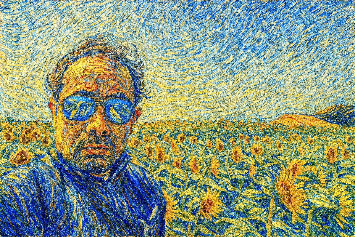 ゴッホ先生に頼んで絵を描いてもらいましたよ😇（嘘）
でもヒマワリ🌻を見に行ったのは本当です！