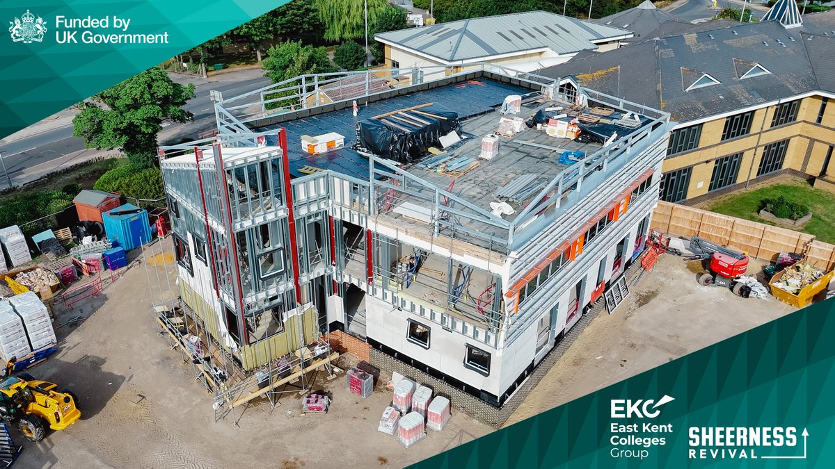 EKC Sheppey College (@sheppeycollege) on Twitter photo Every week, the extension of our EKC Sheppey College just gets better and better!
This project has been funded by the UK Government and is part of the Sheerness Revival Project, which is being orchestrated by <a href="/SwaleCouncil/">SwaleBoroughCouncil</a>.
#College #FurtherEducation #Extension #Sheppey Every week, the extension of our EKC Sheppey College just gets better and better!
This project has been funded by the UK Government and is part of the Sheerness Revival Project, which is being orchestrated by <a href="/SwaleCouncil/">SwaleBoroughCouncil</a>.
#College #FurtherEducation #Extension #Sheppey