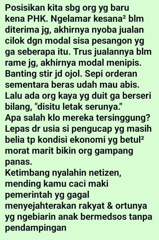 <a href="/tanyarlfes/">Tanyarlfes</a> Bukan mau ngasi pembenaran sama yg ngehujat tapi