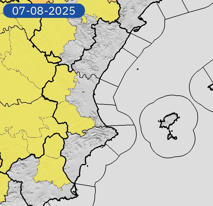 05/08 11:43 Avisos  activos pasado mañana en Comunitat Valenciana por temperaturas máximas. Nivel máximo de aviso: amarillo.
Actualizaciones en aemet.es/es/eltiempo/pr…