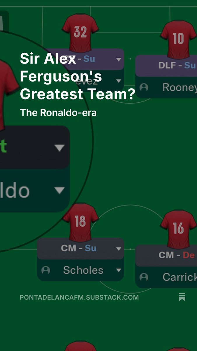 Final post on Sir Alex Ferguson's Manchester United dynasty, covering the great Cristiano Ronaldo team of 2008 out now..

Not at all easy to write as an Arsenal fan, so I hope you enjoy! ☕️