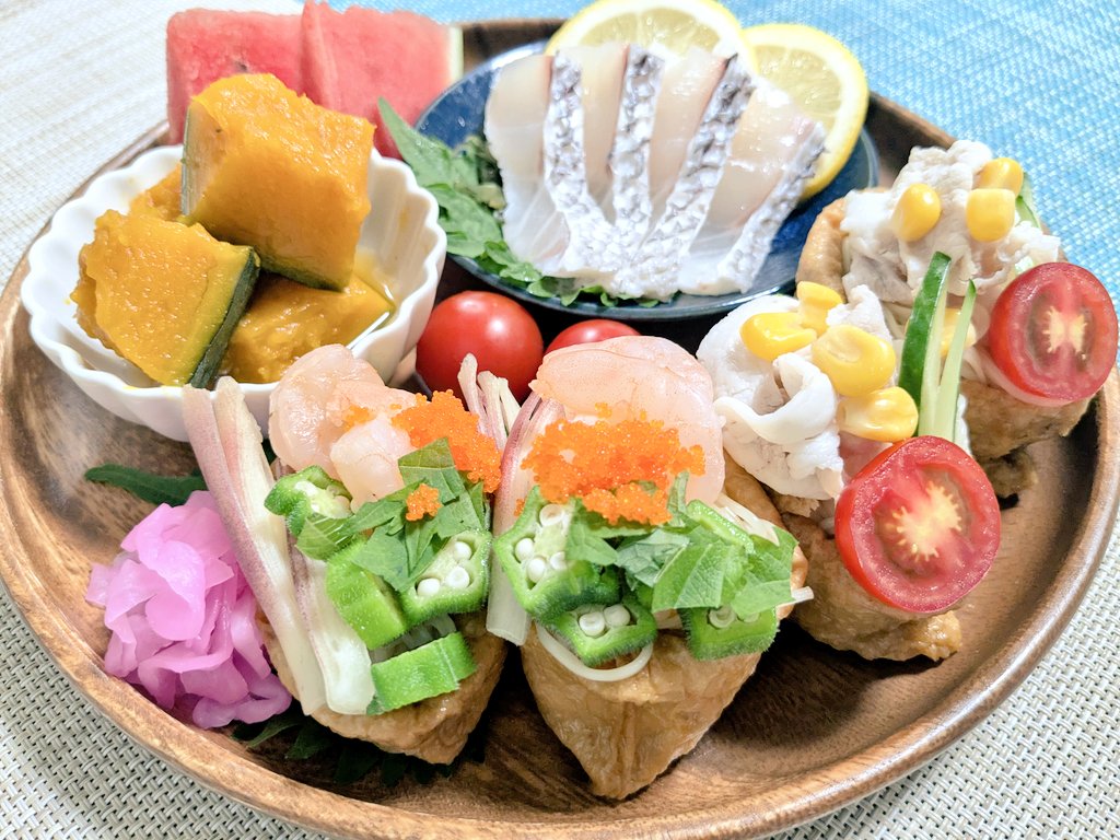 今日は「彩りそうめんいなり」と「瀬戸内レモンで締めた真鯛」と「かぼちゃの煮物」です。
                                        ✨🏞◎🦦🦦
ouchisyokudo.com

#ごはん #おうちごはん #夕食