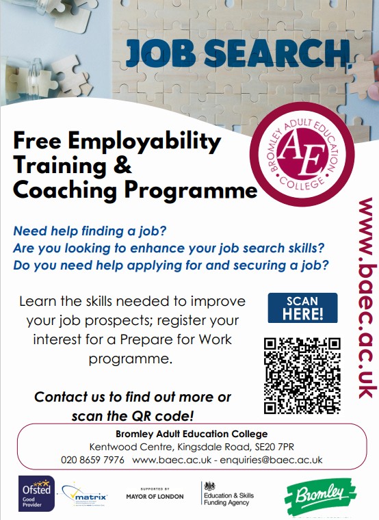 CLB (@commlinksbrom) on Twitter photo New courses at Bromley Adult Education College <a href="/LSEColleges/">London SE Colleges</a> .These courses aim to boost confidence, build essential #employabilityskills, & connect #learners with real #jobopportunities. Includes:
- Free training in key employment skills
- CV writing and #interview preparation New courses at Bromley Adult Education College <a href="/LSEColleges/">London SE Colleges</a> .These courses aim to boost confidence, build essential #employabilityskills, & connect #learners with real #jobopportunities. Includes:
- Free training in key employment skills
- CV writing and #interview preparation
