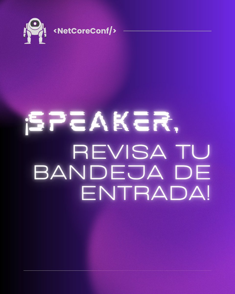 📬 ¡Ya hemos enviado los mails!
Si te presentaste como speaker para #Netcoreconf Bilbao…
👉 Revisa tu bandeja de entrada

📍 Bilbao
📅 27 de septiembre
#TechCommunity #CallForSpeakers