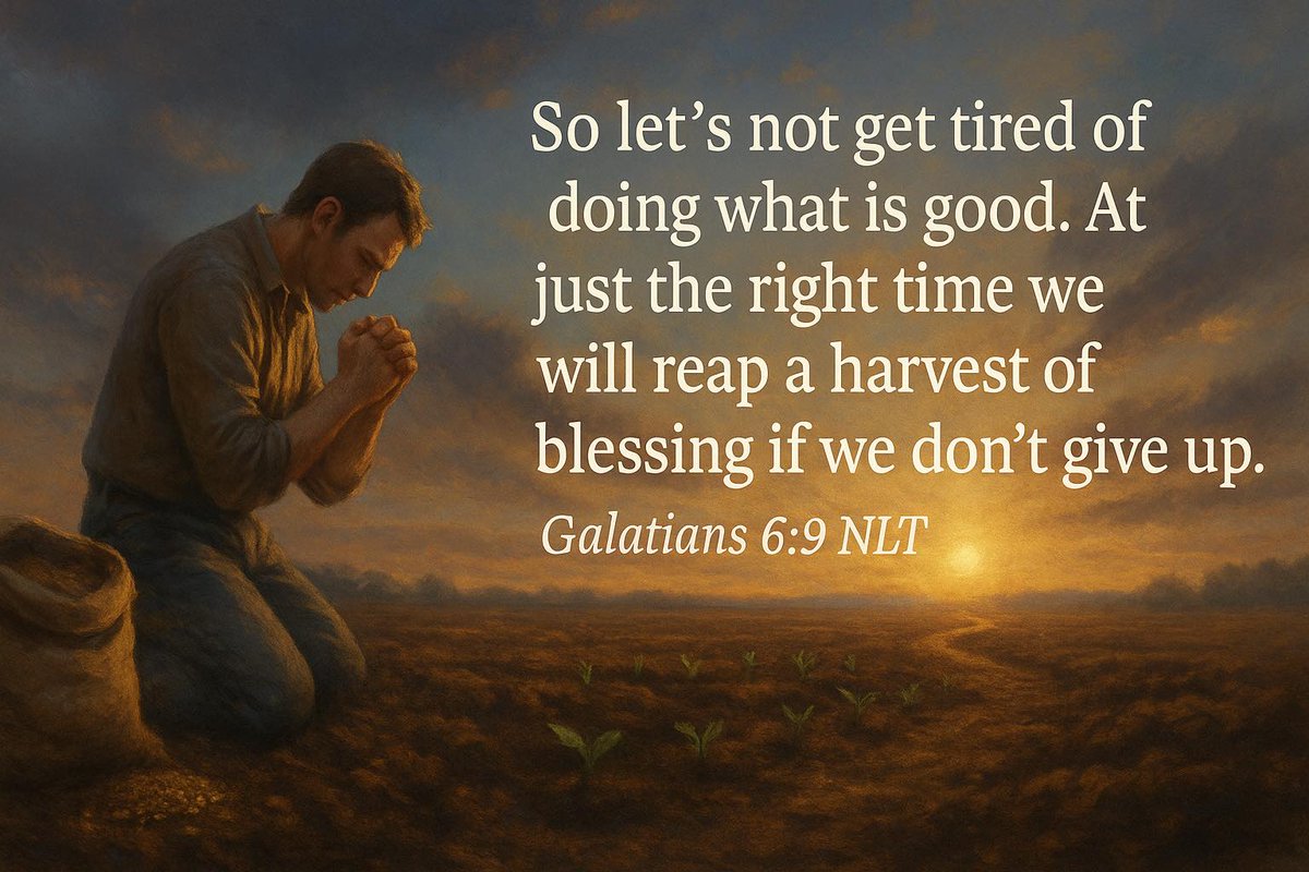 davazu1's tweet image. Don’t give up doing good. 🌱
The harvest doesn’t always come quickly, but it always comes—right on time.
Keep sowing kindness, truth, and grace. The blessing is loading.
Galatians 6:9
#KeepGoing #HarvestIsComing ✨🙏