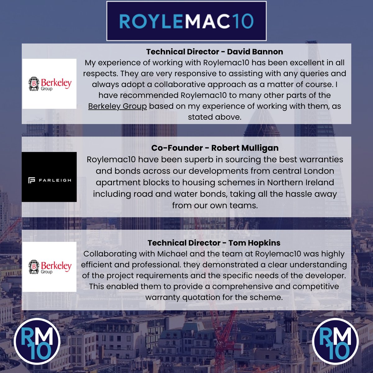 ROYLEMAC10 LTD (@roylemac10) on Twitter photo From London high-rises to nationwide developments, we handle complexities so you don't have to.
β
Responsive service
β
Collaborative approach
β
Hassle-free solutions
Proudly trusted by developers.
π© sales@roylemac10.com
π 028 9099 3244
#LondonConstruction #WarrantyExpert From London high-rises to nationwide developments, we handle complexities so you don't have to.
β
Responsive service
β
Collaborative approach
β
Hassle-free solutions
Proudly trusted by developers.
π© sales@roylemac10.com
π 028 9099 3244
#LondonConstruction #WarrantyExpert