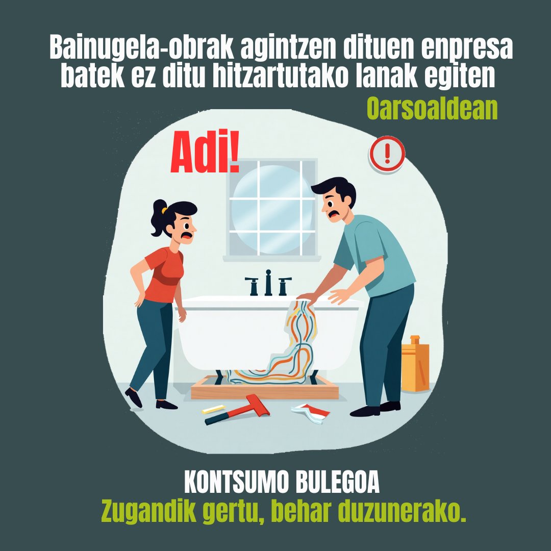 Oarsoaldea Garapen Agentzia (@oarsoaldea) on Twitter photo ๐จ ๐๐ข๐ก๐ง๐จ๐ญ ๐ง๐๐๐๐๐ข๐ก๐ข๐ญ ๐๐ฆ๐๐๐๐ก๐ง๐ญ๐๐ก ๐๐๐ฅ๐๐ก ๐๐๐๐ก๐จ๐๐๐๐-๐ข๐๐ฅ๐๐๐๐ก
Enpresa batek dutxa-instalazioak eskaintzen ditu, baina kontratua sinatu eta hilabeteak pasa arren, lanik ez du hasten.
labur.eus/hi1rrdab
#PertsonakBabestuz ๐จ ๐๐ข๐ก๐ง๐จ๐ญ ๐ง๐๐๐๐๐ข๐ก๐ข๐ญ ๐๐ฆ๐๐๐๐ก๐ง๐ญ๐๐ก ๐๐๐ฅ๐๐ก ๐๐๐๐ก๐จ๐๐๐๐-๐ข๐๐ฅ๐๐๐๐ก
Enpresa batek dutxa-instalazioak eskaintzen ditu, baina kontratua sinatu eta hilabeteak pasa arren, lanik ez du hasten.
labur.eus/hi1rrdab
#PertsonakBabestuz