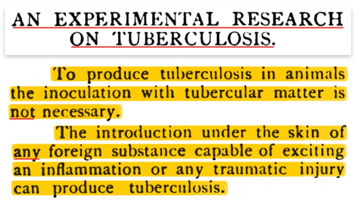 Robert Koch believed he could transmit tuberculosis to animals by injecting “infectious” material.

However, his method was disproved by several doctors, who proved that the same disease could be produced in animals by injection of any foreign substance.