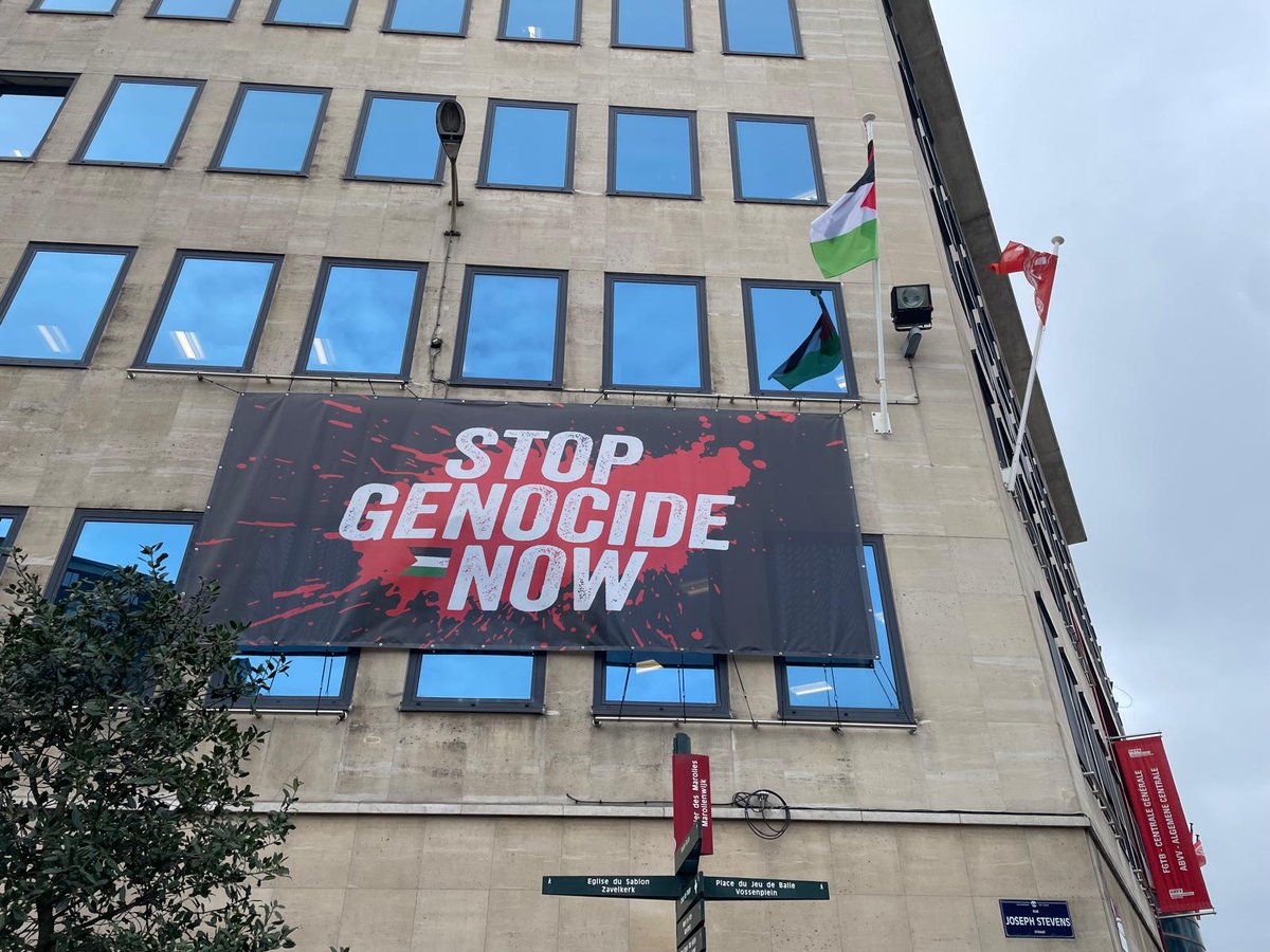 At the head quater of <a href="/FGTB_CG/">Centrale Générale - FGTB</a>  - Stop Genocide NOW!