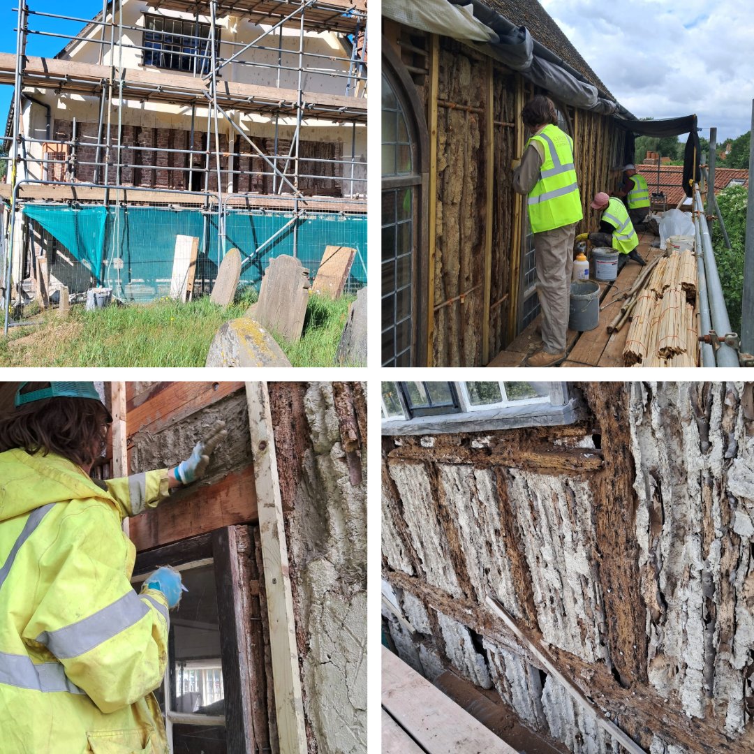 The Cliveden Conservation East team is busy continuing its work to save the historic timber frame <a href="/walpoleochapel/">Walpole Old Chapel</a> in Suffolk. Sensitive conservation repairs and reinforcements to the timber frame building involves stabilising and repairing the wattle and daub panels.