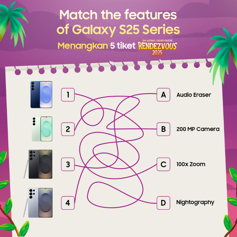 samsungID's tweet photo. Mau nonton Sheila on 7, d’Masiv, dan Kahitna GRATIS? 🥳 

Cocokan Galaxy S25 Series dengan fitur andalan saat konser &amp; menangkan 5 tiket menonton Rendezvous 2025! 

Reply sebanyak-sebanyaknya, sertakan #S25SurpriseSpin #GalaxyS25 Series dan #GalaxyS25atRendezvous. Good luck! 💙