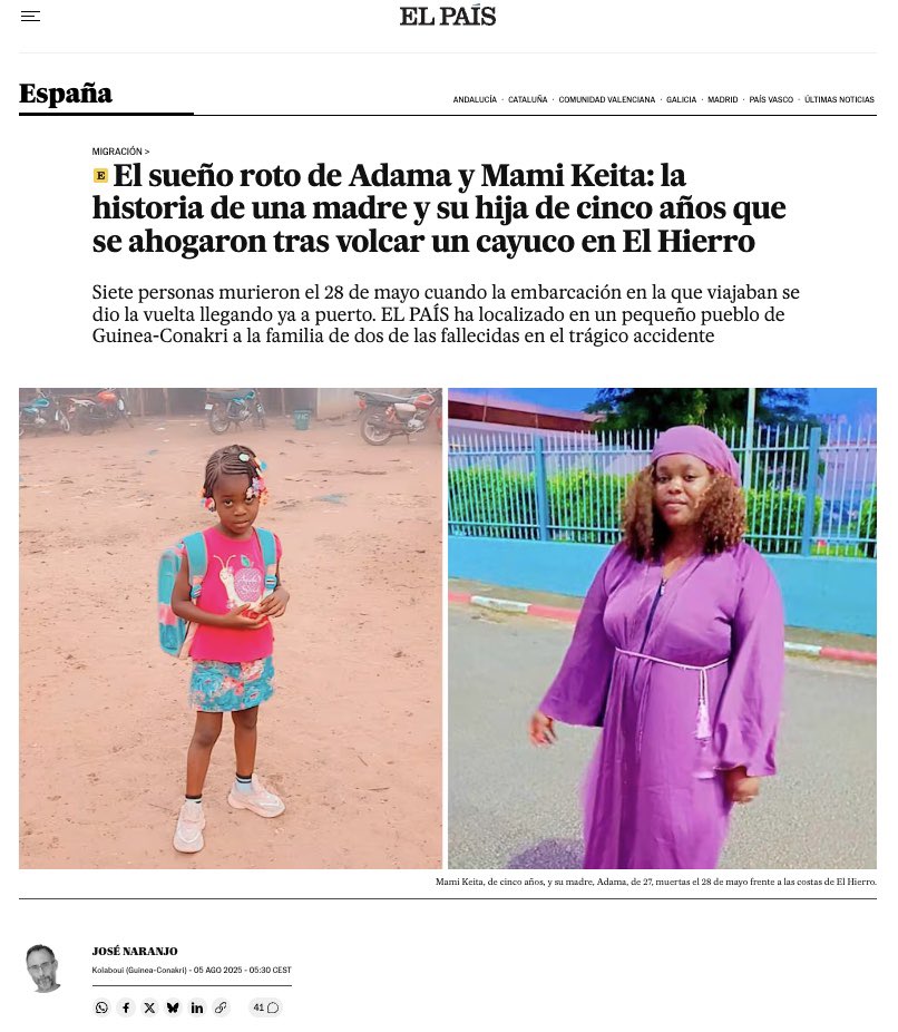 “Siempre quiso darle a su hija la vida que ella no pudo tener. Quería que Mami estudiara, que fuera independiente, que tomara sus decisiones.”

El sueño roto. Un desgarrador y necesario reportaje de <a href="/naranjo_p/">José Naranjo Noble</a> en <a href="/elpais_espana/">EL PAÍS España</a>.