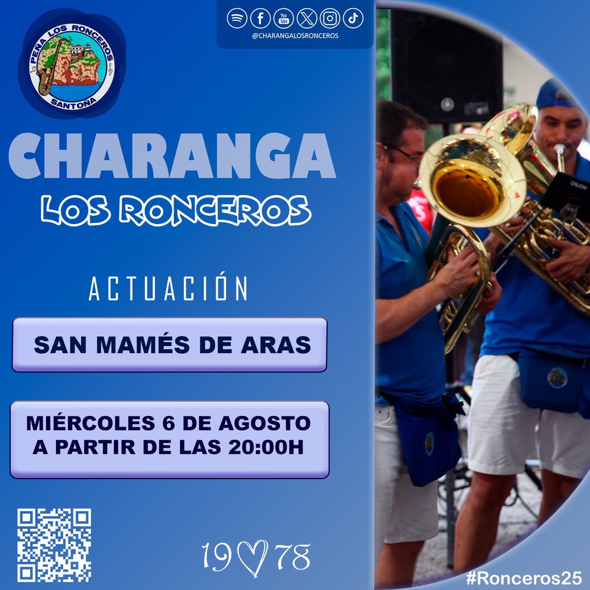 CONTINUAMOS CON LA FIESTAAAA🕺💃🎺🎷

Mañana miércoles 6 de agosto nos vamos a #SanMamésdeAras. La buena música está asegurada!! 🥁🥁🥁

🗓6 DE AGOSTO 
🕐A PARTIR DE LAS 20:00H
📍 SAN MAMÉS DE ARAS🎉

Si tenéis ganas de fiesta, no os lo podéis perder.