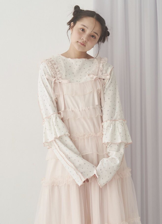 merry jenny チュールドロストロングワンピース ピンク ワンピース