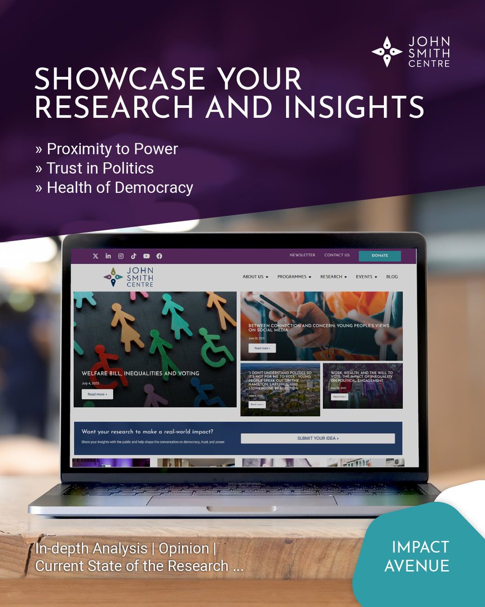 John Smith Centre (@johnsmithcentre) on Twitter photo π’ ICYMI: Our Research & Insights platform is now live!
Why contribute?
π‘ Generate impact
π‘ Reach a wide audience
π‘ Make research accessible
π‘ Not just original findings
Find out more and submit: π johnsmithcentre.com/our-work/reseaβ¦
<a href="/UofGSocSci/">UofG Social Sciences</a> <a href="/UofGSPS/">UofG Soc & Pol Sci</a> π’ ICYMI: Our Research & Insights platform is now live!
Why contribute?
π‘ Generate impact
π‘ Reach a wide audience
π‘ Make research accessible
π‘ Not just original findings
Find out more and submit: π johnsmithcentre.com/our-work/reseaβ¦
<a href="/UofGSocSci/">UofG Social Sciences</a> <a href="/UofGSPS/">UofG Soc & Pol Sci</a>