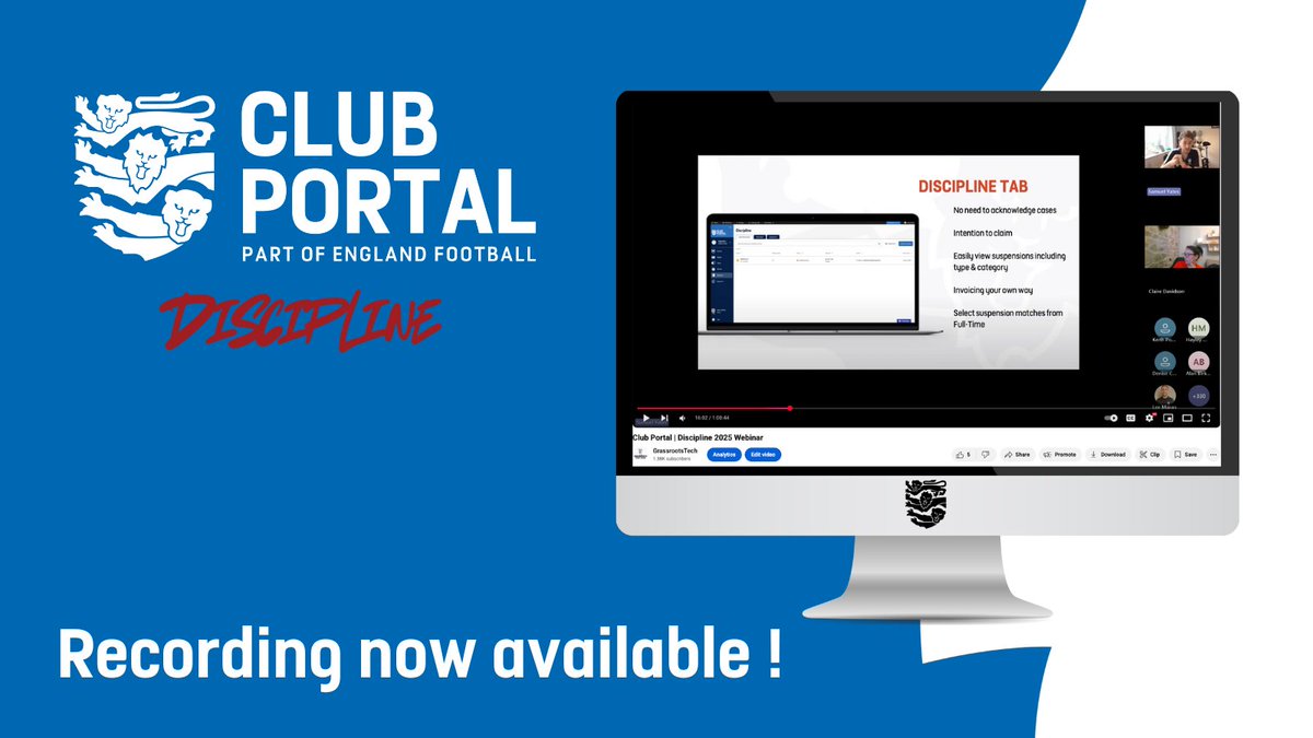 Did you miss our Club Portal Discipline Webinars? 🎙️

▶️ A recording is now live at youtu.be/Uf4n7hs_tOA