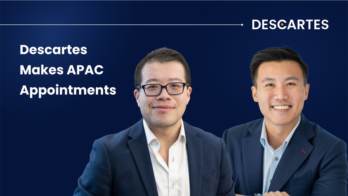 We are proud to share that Ben Qin has been promoted to Head of Asia Pacific and WeeBeng Seow will be the acting Head of Southeast Asia. 

We believe these appointments will further enhance Descartes’ ability to deliver tailored risk solutions.

Read more:
descartesunderwriting.com/newsroom/desca…