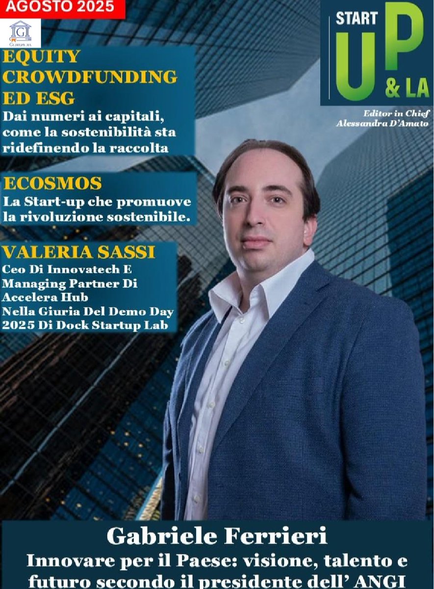 📌 È con grande emozione che condivido la copertina di StartUp Magazine Italia, che mi ha riconosciuto come uno dei principali opinion leader dell’#innovazione in #Italia. 

🚀 L’anteprima della mia intervista, intitolata “Innovare per il Paese: visione, talento e futuro”,