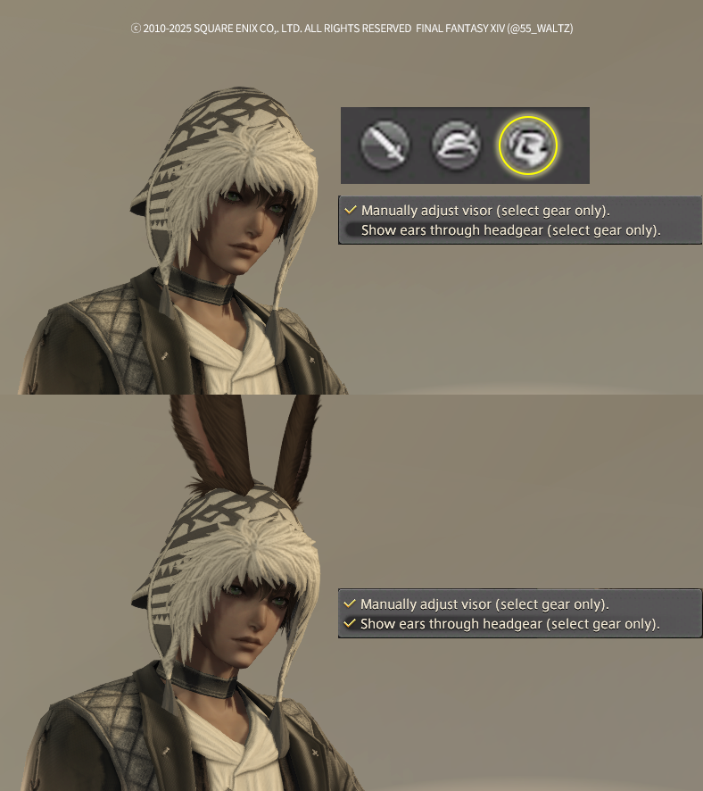 7.3
비에라 머리 장비 대응 >  귀 표시 기능

비에라 종족에 한하여, 머리(투구) 장비 조작 클릭 시 귀 표시 여부를 선택할 수 있게 됩니다. 표시 여부는 장비 세트에 저장 가능합니다 #FF14