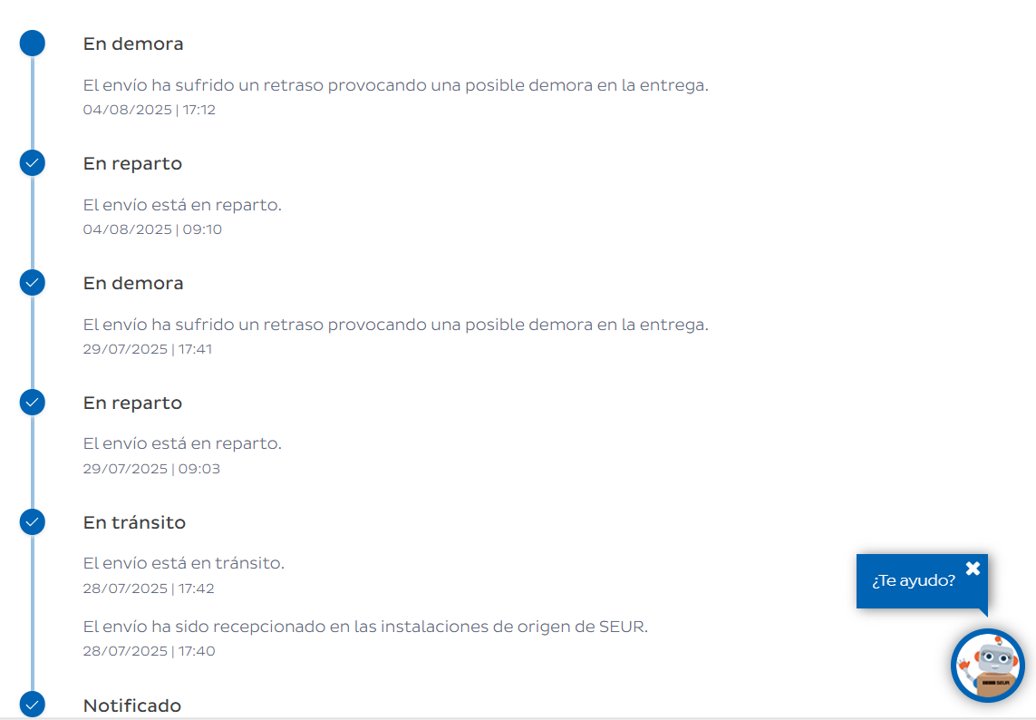 El peor servicio de paquetería... <a href="/SEUR/">SEUR</a> 
Retraso injustificado en la entrega, información contradictoria y atención al cliente nefasta (<a href="/SEUR_responde/">@SEUR_responde</a>) : no aclaran, no resuelven y te cuelgan con malos modos.
Nada aconsejable su contratación.