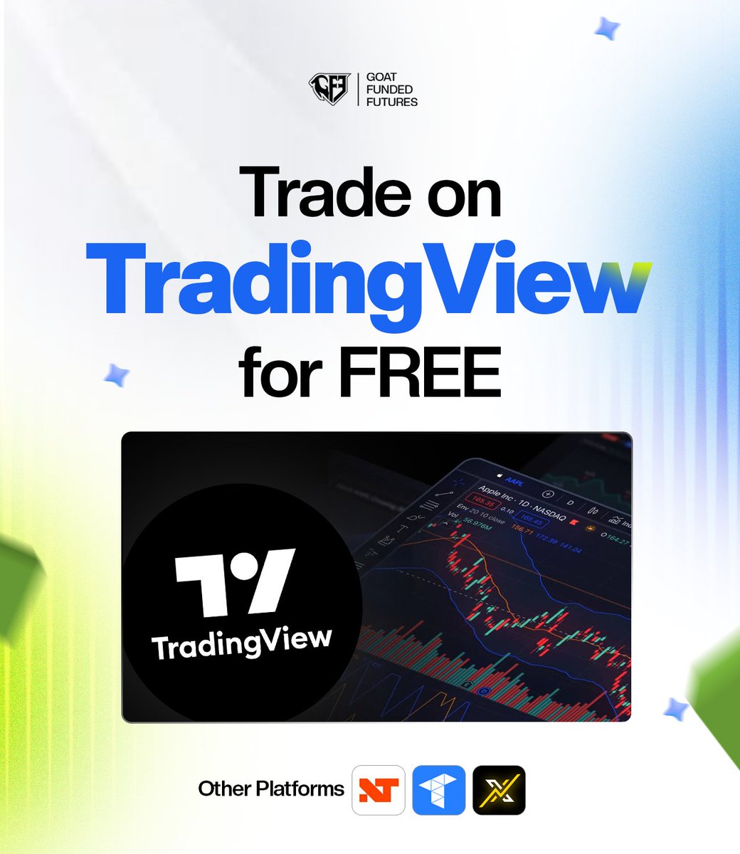 🚨 Trade on TradingView FOR FREE 🚨

At Goat Funded Futures, we’re making it easier to trade with the tools you love.

Now you can trade on TradingView for FREE with Tradovate at no extra cost!

Here's what you get:

✔️ Access to TradingView’s powerful charts
✔️ Execute trades