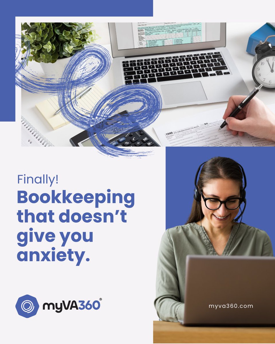 myVA360's tweet photo. You don't need to know how to do everything yourself. We keep your books clean, clear, and up to date. 

#VirtualAssistant #Outsource #SmallBusinessSupport #VirtualAssistantServices #SmallBusiness #Bookkeeping #Finance https://t.co/MTOFrFvNyq