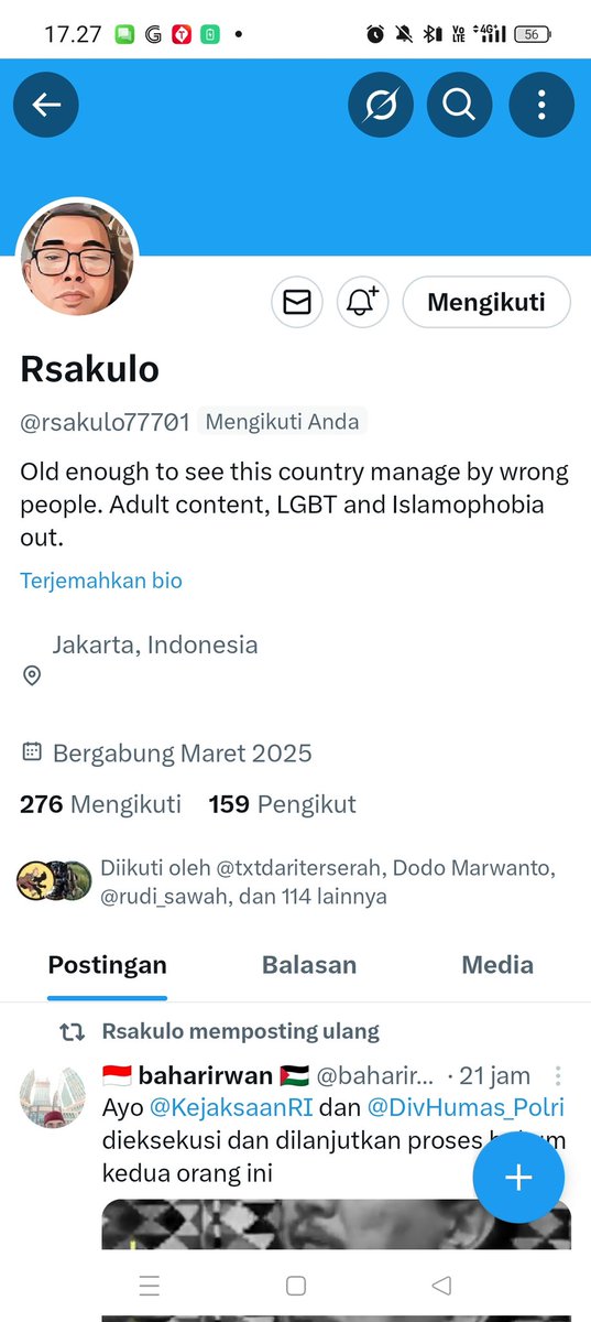 Silahkan follow akun ini 
👉 <a href="/rsakulo77701/">Rsakulo</a> 
Bantu RT ya 
Thanks 🤝😇
