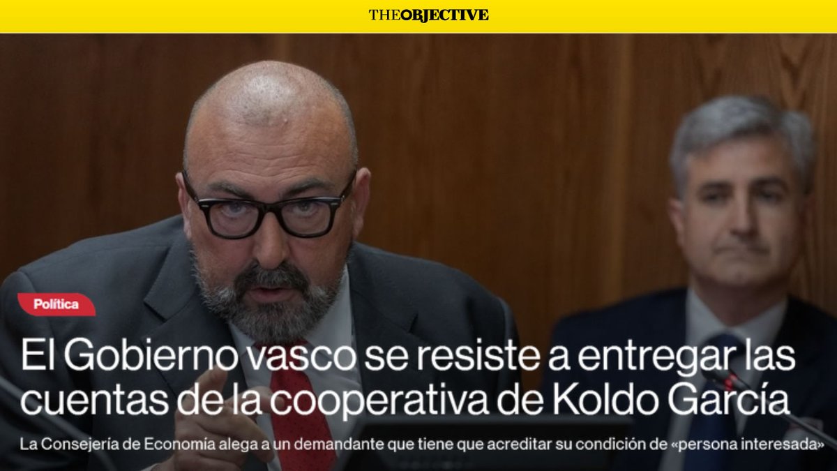 PP Vasco (@ppvasco) on Twitter photo 🔴‼️El Gobierno vasco se resiste a entregar las cuentas de la cooperativa de Koldo García | <a href="/TheObjective_es/">THE OBJECTIVE</a>
¿Qué ocultan PNV y PSOE? ¿Esta es la transparencia de la que tanto predica el Lehendakari Pradales?
Transparencia vendo, para mí no tengo.
➕theobjective.com/espana/politic… 🔴‼️El Gobierno vasco se resiste a entregar las cuentas de la cooperativa de Koldo García | <a href="/TheObjective_es/">THE OBJECTIVE</a>
¿Qué ocultan PNV y PSOE? ¿Esta es la transparencia de la que tanto predica el Lehendakari Pradales?
Transparencia vendo, para mí no tengo.
➕theobjective.com/espana/politic…