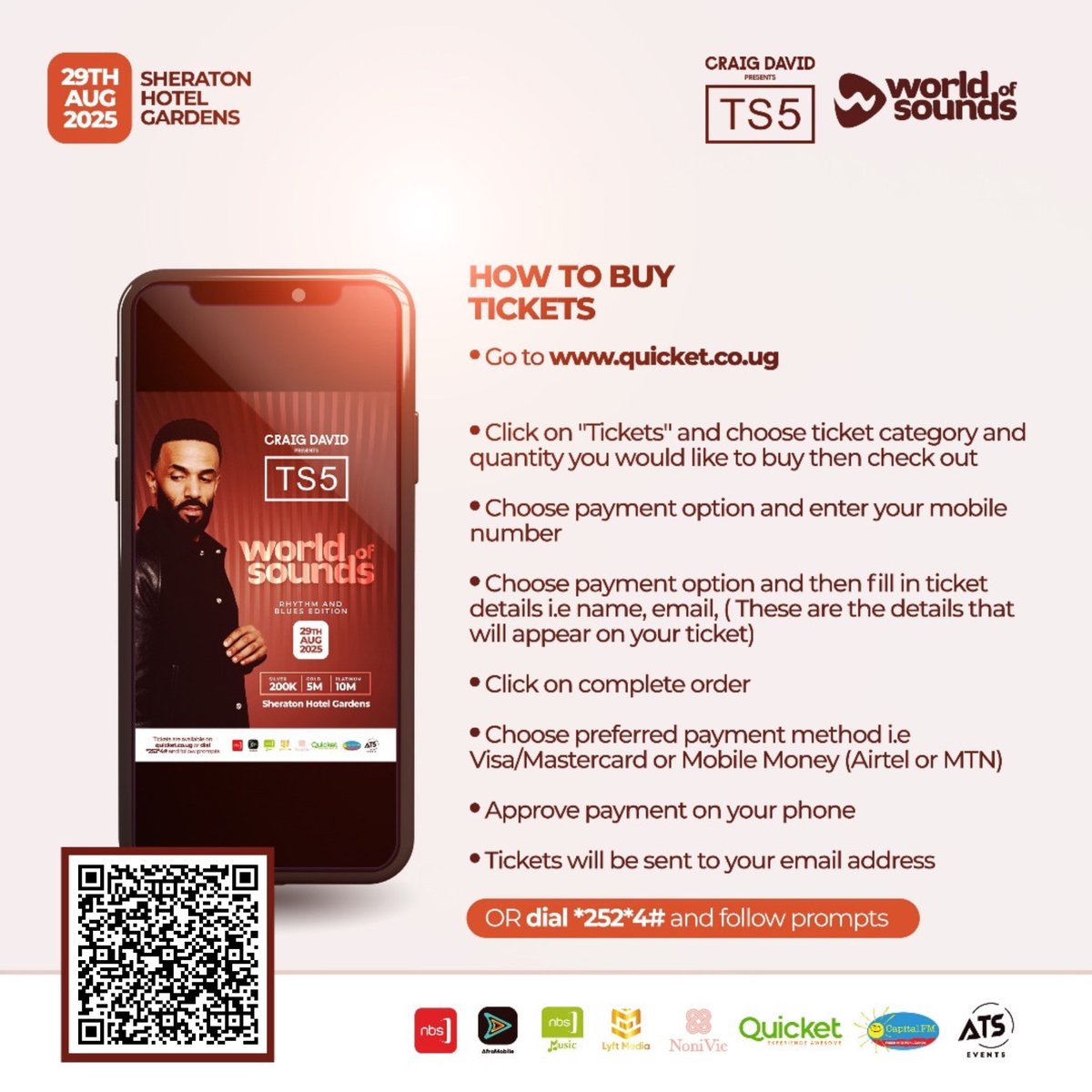 How to buy tickets for #RhythmAndBluesEdition with #CraigDavid

Happening on 29th August at <a href="/SheratonKampala/">SheratonKampalaHotel</a>
Get your discounted ticket today before the flash sale ends.

Buy here: quicket.co.ug/events/320191-…