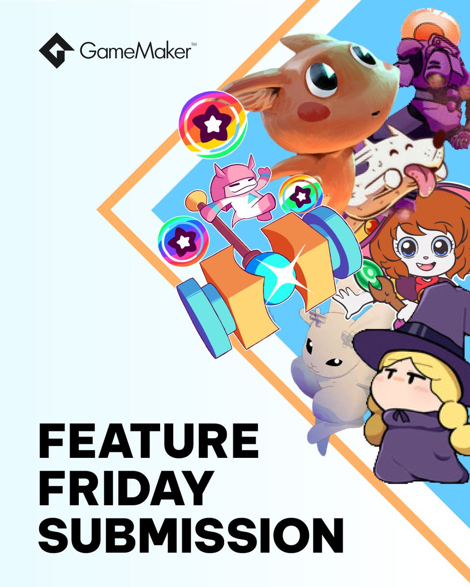 Feature your game on the GameMaker socials. 
Fill in all the details and we'll help you get your games to the masses! 
🔗 forms.gle/nZhyR6zNZbE9B2…